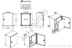 Çetinkaya 35x45x25 Metal Duvar Tipi Taban Saclı Pano ÇP 354525 K