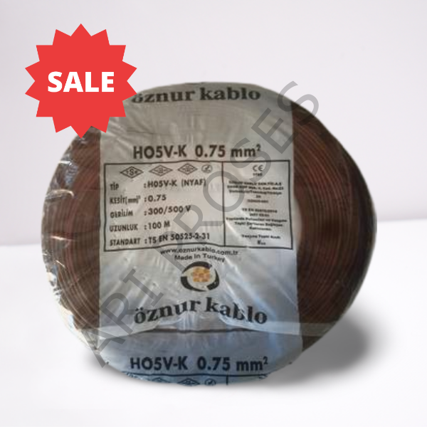 Öznur 0.75mm NYAF Kahverengi Kablo H05V-K  100 Metre