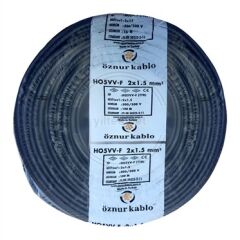 2x1,5 TTR Öznur Siyah Kablo H05VV-F (NYMHY) 100 Metre