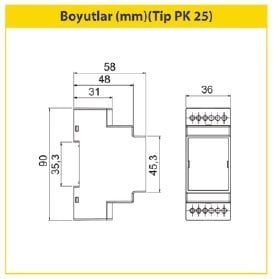 ENTES DTR-10 Ölçü ve Boyutları