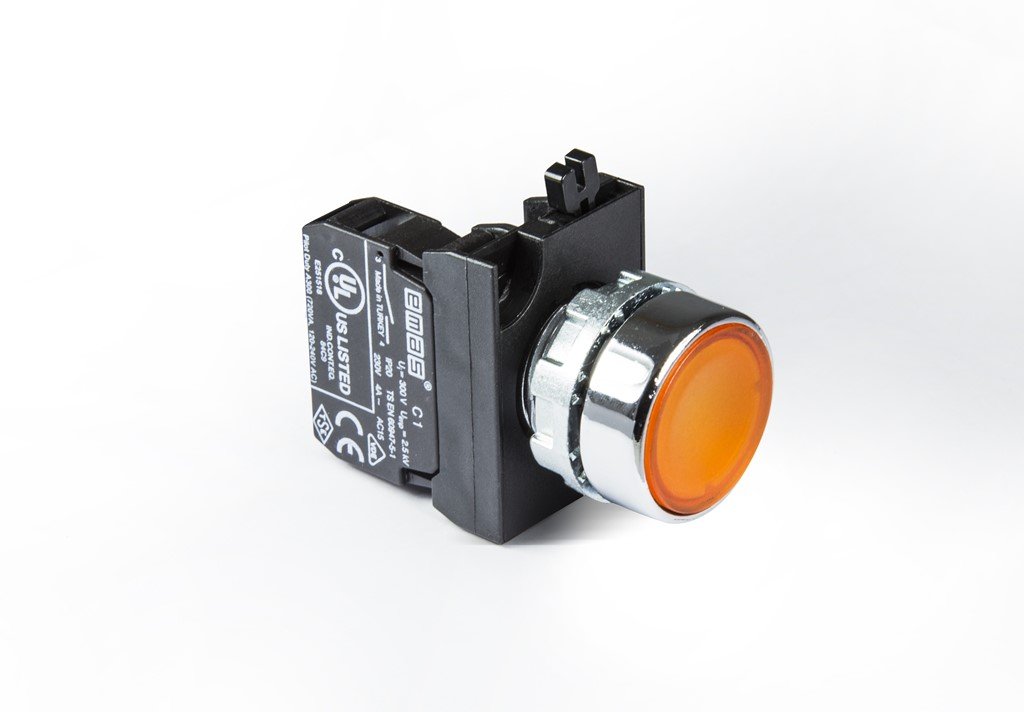 EMAS CM100DS C Serisi Metal START Butonu Sarı 22 mm