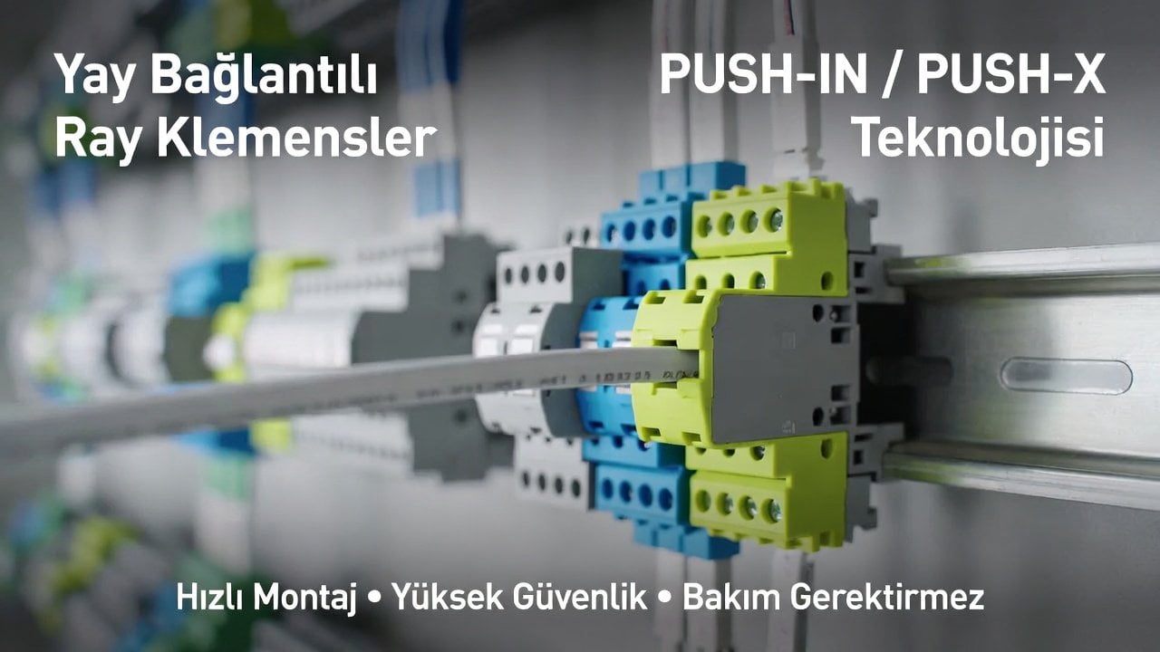 PUSH-IN yay bağlantılı DIN ray klemensleri – endüstriyel pano için yaylı terminal blok sistemleri