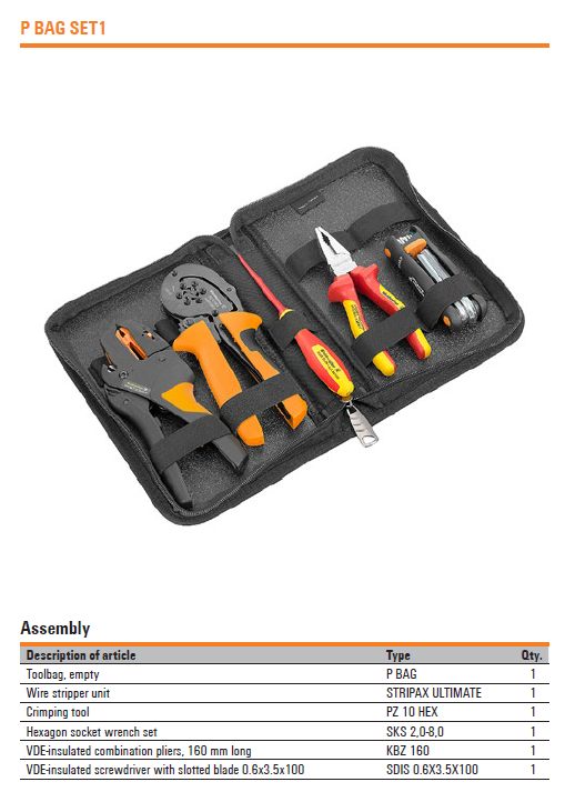 Weidmüller P Bag Set 1_Electrical_Technician_Toolkit_Tool-Bag_Set