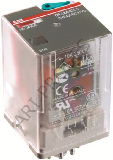 ABB CR-U048DC 3 Kontak 3 A/K 11 Pinli 250V AC 10 A Kontrol Gerilimi 48V DC 1SVR405622R6000