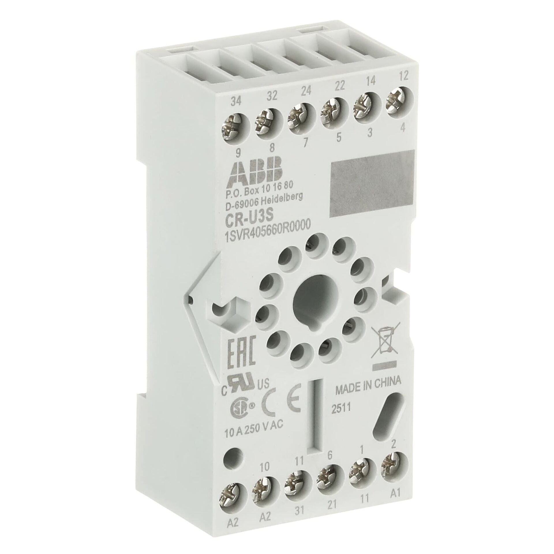 ABB CR-U3S Universal Röle Soketi 3 Enversör (A/K) Vidalı Klemens (1SVR405660R0000)