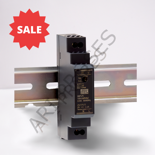 Mean Well HDR-15-24 24Volt 0.63A 15W Ray Tipi Güç Kaynağı