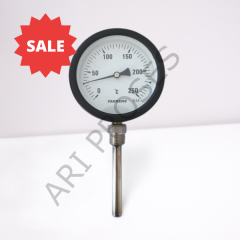 PAKKENS 250°C  Ø100 mm Termometre 10 cm Alttan Bağlantılı G1/2''B  1004010208