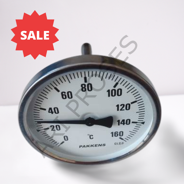 PAKKENS 160°C Ø100mm Termometre 10cm Arkadan Bağlantılı G1/2''B CI. 2.0 1004020206
