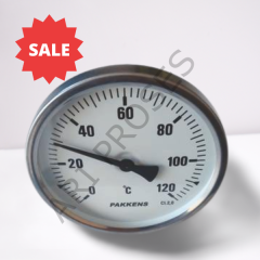 PAKKENS 120°C Ø100mm Termometre 10cm G1/2''B  Arkadan Bağlantılı 1004020205