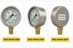 Pakkens 25 Bar Ø100mm Gliserinli Manometre  Alttan Bağlantılı  G1/2''B  1001001109
