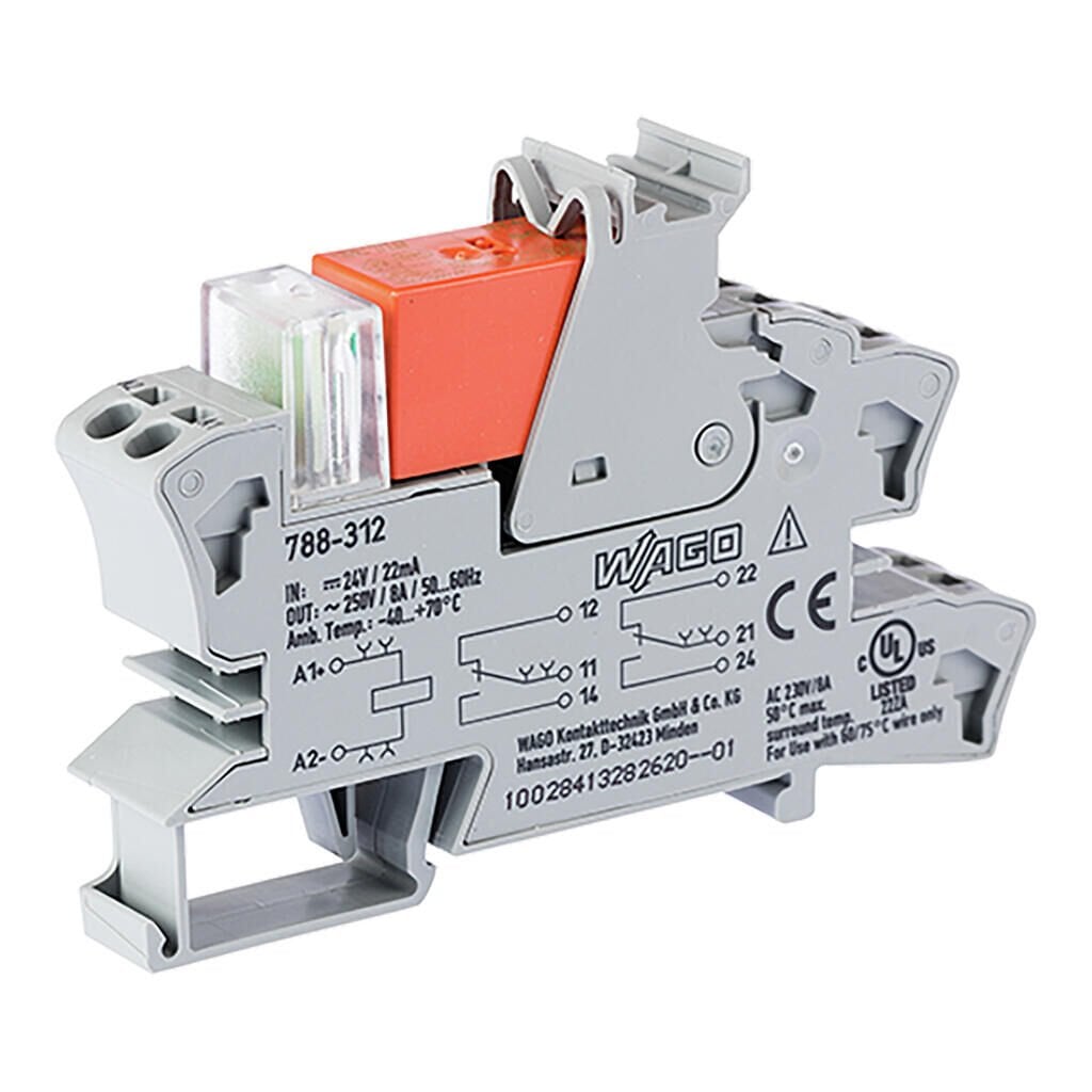 Wago 788-312 Röle Modülü 24V DC 2 Açık/Kapalı (2PDT) 8A Röle ve Soket