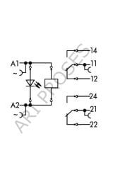 WAGO 788-516 230 Volt AC Çift Kontak Röle ve Soket Modülü