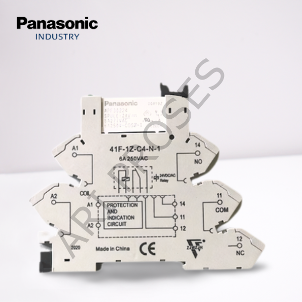 Panasonic 24V Slim Röle ve Soket Modülü Yay Baskılı Bağlantı + LEDli