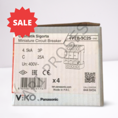 Viko 4Vtb-3C25 Otomatik Sigorta 4,5kA C tipi 3x25A