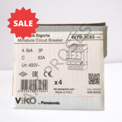 Viko 4VTB-3C63 Trifaze 3x63A 4,5kA C Tipi Otomatik Sigorta