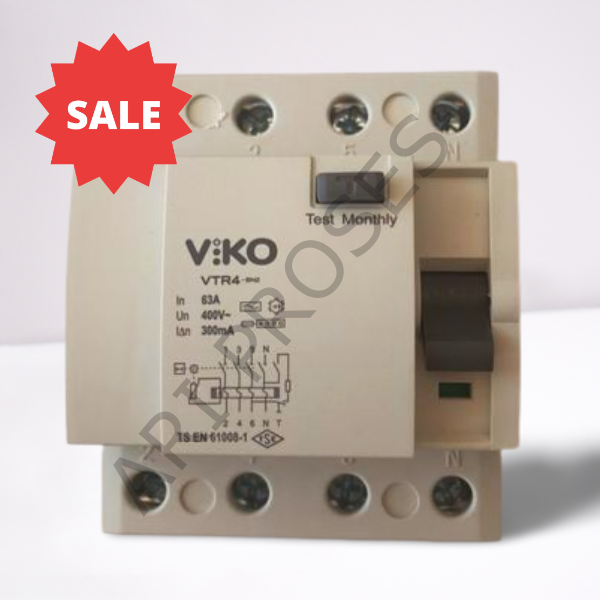 Viko Vtr4-63300 4x63A 300mA Kaçak Akım Koruma Rölesi (Yangın Koruma İçin)