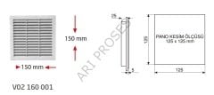 Çetinkaya 160x160 Filtreli Gri Menfez IP54 V02 160 001