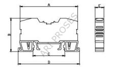 Onka 1532 10mm² Yay Baskılı Ray Klemens  Gri 1020044 - 100 Adet (1 Kutu)