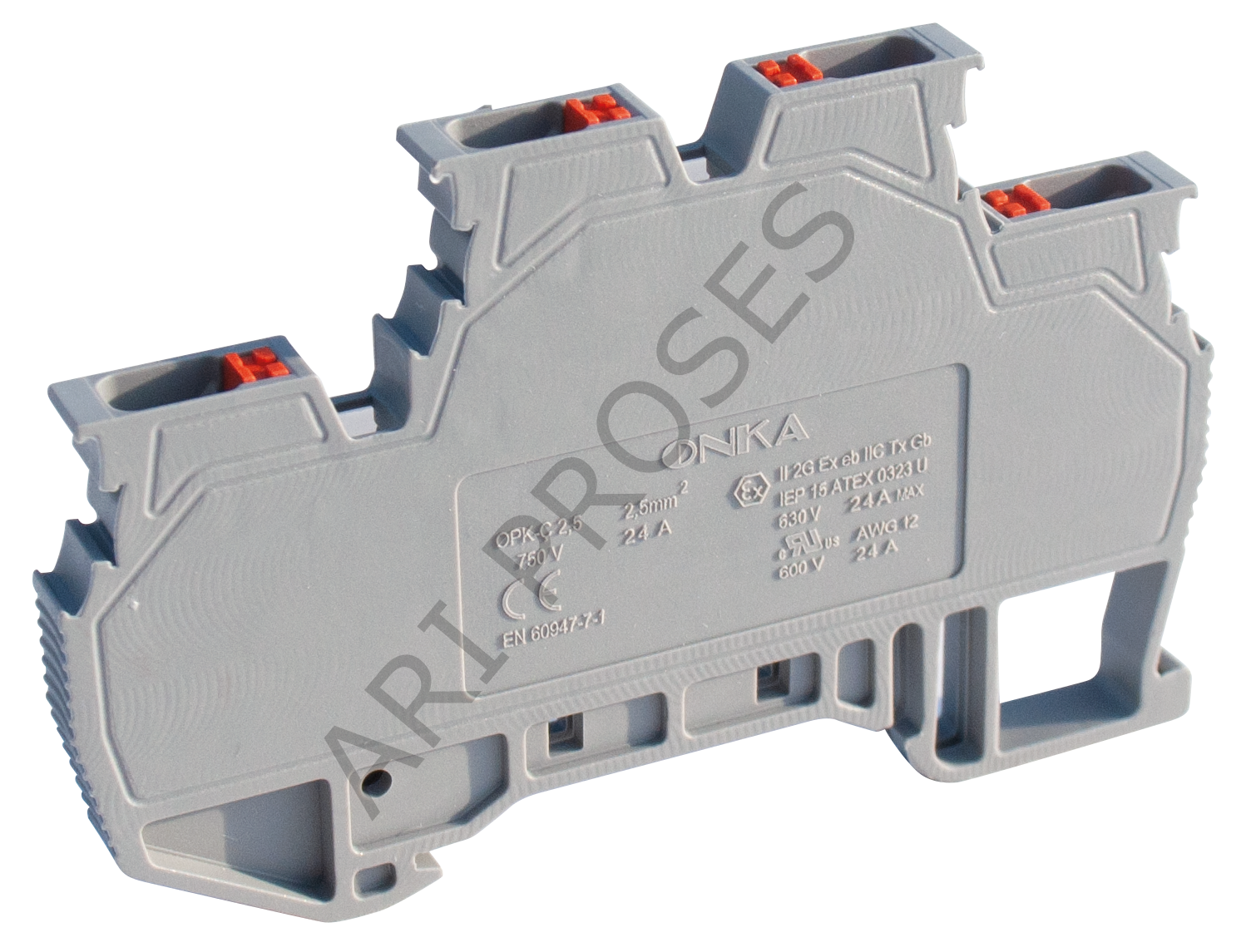 Onka 1020441 İki Katlı Ray Klemens OPK-C 2,5mm² Yay Bağlantılı - 50 Adet (1 Kutu)