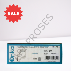 ONKA 1020441 İki Katlı Ray Klemens OPK-C 2.5mm² Yay Bağlantılı (1 Kutu= 50 Adet )