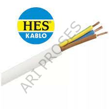 Hes 3x0,75 mm² TTR Beyaz Kablo (H052xz1-F) Halojen Free - 100 Metre