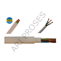 Hes 3x0,75 mm² TTR Beyaz Kablo (H052xz1-F) Halojen Free - 100 Metre