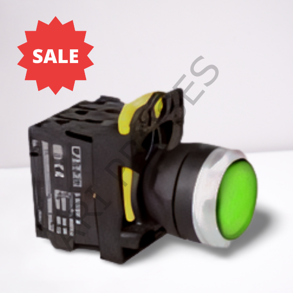 Gwest A5 - 10D Işıklı Yaylı Buton 220V AC/DC Yeşil 1NO 6011