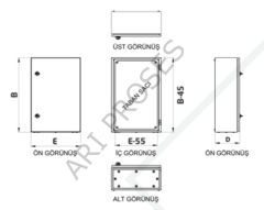 Çetinkaya ÇP 406030 E 40x60x30 Cm Sac Taban Saclı Metal Pano