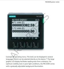 SIEMENS 7KM3220-1BA01-1EA0 Sentron Ölçüm Cihazı PAC3220
