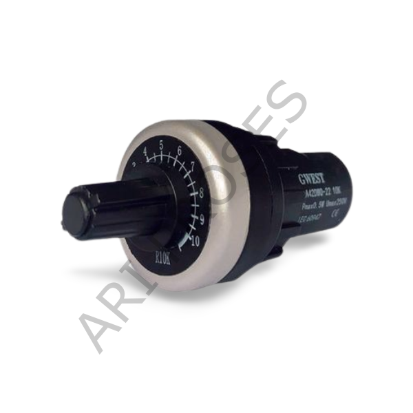 Gwest APT22 - 10K Ohm Tek Turlu Pano Tipi Endüstriyel Potansiyometre 22mm 6666