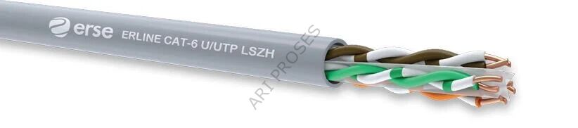 Erse 4x2x23 AWG CAT-6 U/UTP LSZH Halojen Free Data Kablosu Gri