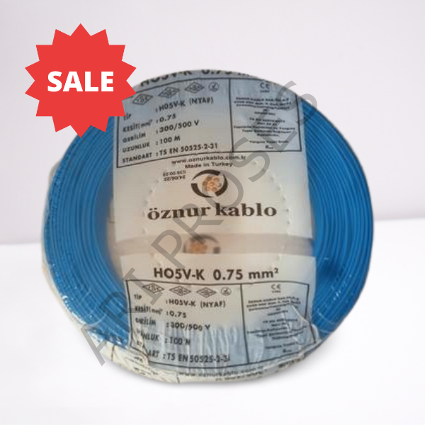 Öznur 0.75mm NYAF Mavi Kablo H05V-K  100 Metre