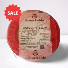 Öznur 1.5mm² NYA Kırmızı Kablo H07V-U  100 Metre