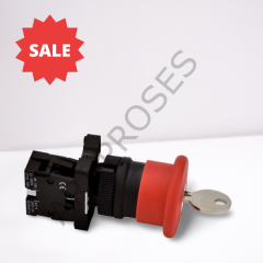 GWEST B2-01ZA 40 mm Kalıcı Anahtarlı Stop Mantar Buton Kırmızı 1NC 6075