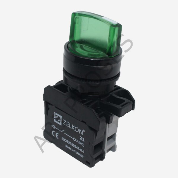 Zelkon 0-1 Led Işıklı Kalıcı Mandal Buton 220 V Yeşil