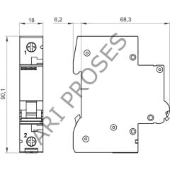 Siemens 5SL6120-6YA B Tipi 20A 1 Faz 6kA Otomatik Sigorta
