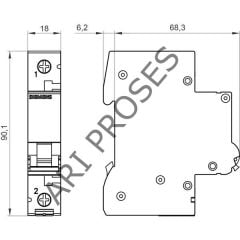 Siemens 5SL6125-6YA B Tipi 25A 1 Faz 6kA Otomatik Sigorta