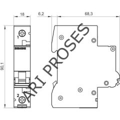 Siemens 5SL6120-7YA C Tipi 20A 1 Faz 6kA Otomatik Sigorta