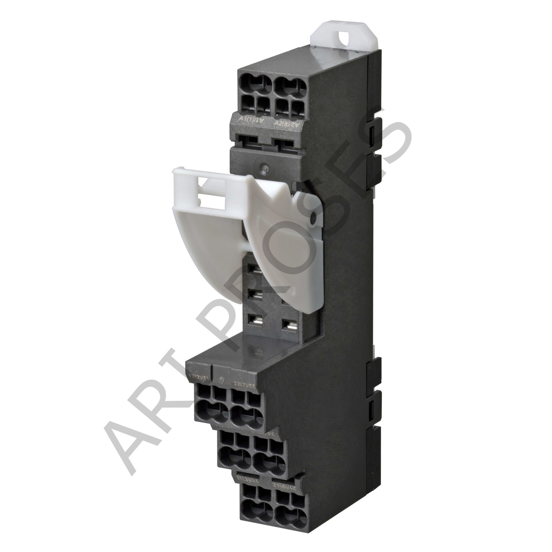Omron P2RF-08-PU G2R-2-S için 8 pinli, Push-in Plus terminalli, röle tutuculu, DIN ray/yüzey montaj soket