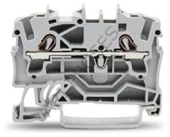 Wago 2002-1201  2 İletkenli Geçiş Klemensi 4 (2,5) mm2 Ray Klemens Gri