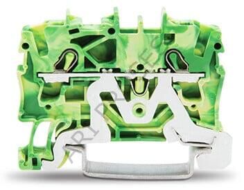 Wago 2002-1207 2 İletkenli Geçiş Klemensi 4 (2,5) mm2 Topraklama Klemensi  Sarı/Yeşil