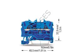 Wago 2002-1204 2 İletkenli 4 (2,5) mm2 Ray Klemens Mavi