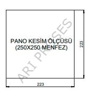 Çetinkaya Fanlı Filtreli Gri Menfez V01 260 001  230V AC 130 m³/h (260x260 mm)