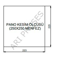 Çetinkaya Fanlı Filtreli Gri Menfez V01 260 001  230V AC 130 m³/h (260x260 mm)