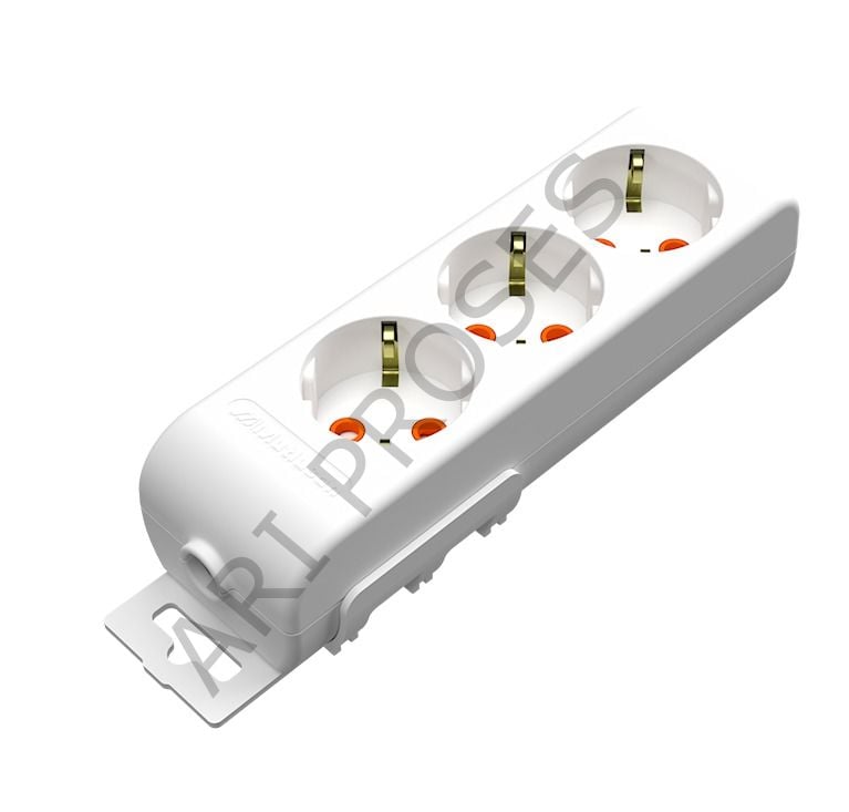 Mutlusan Üçlü Topraklı Grup Priz Klemensli Kablosuz (Çocuk Korumalı)