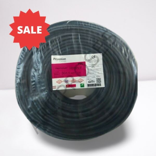 Prysmian 3x1,5 TTR Siyah PVC Enerji Kablosu - 100 Metre