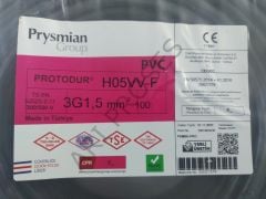 Prysmian 3x1,5 TTR Siyah PVC Enerji Kablosu - 100 Metre