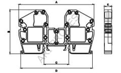 Onka 1542 16 MM2 OPK Serisi Yay Baskılı Ray Klemens Gri 1020054 - 30 Adet (1 Kutu)