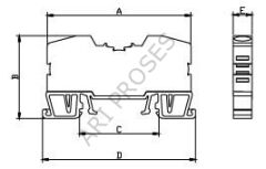 ONKA 1020034 MRK 6 mm² Yay Baskılı Ray Klemens Gri (1 Kutu = 100 Adet)