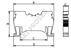 Onka 1512 OPK 4mm² Yay Bağlantılı Ray Klemens Gri 1020024 - 100 Adet (1 Kutu)